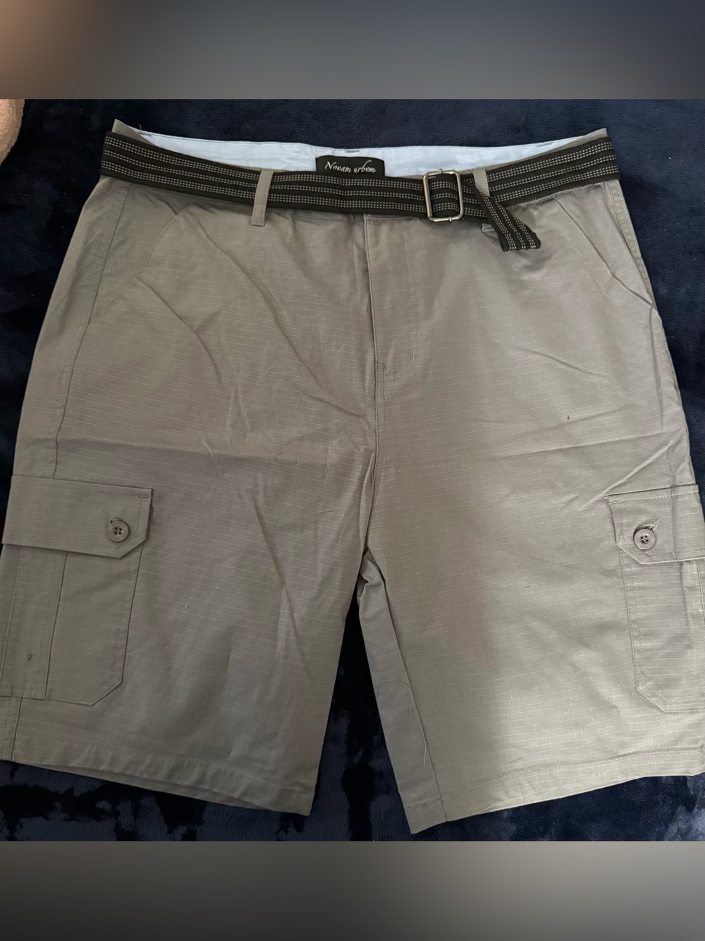 Men's Gray Cargo Shorts with Belt